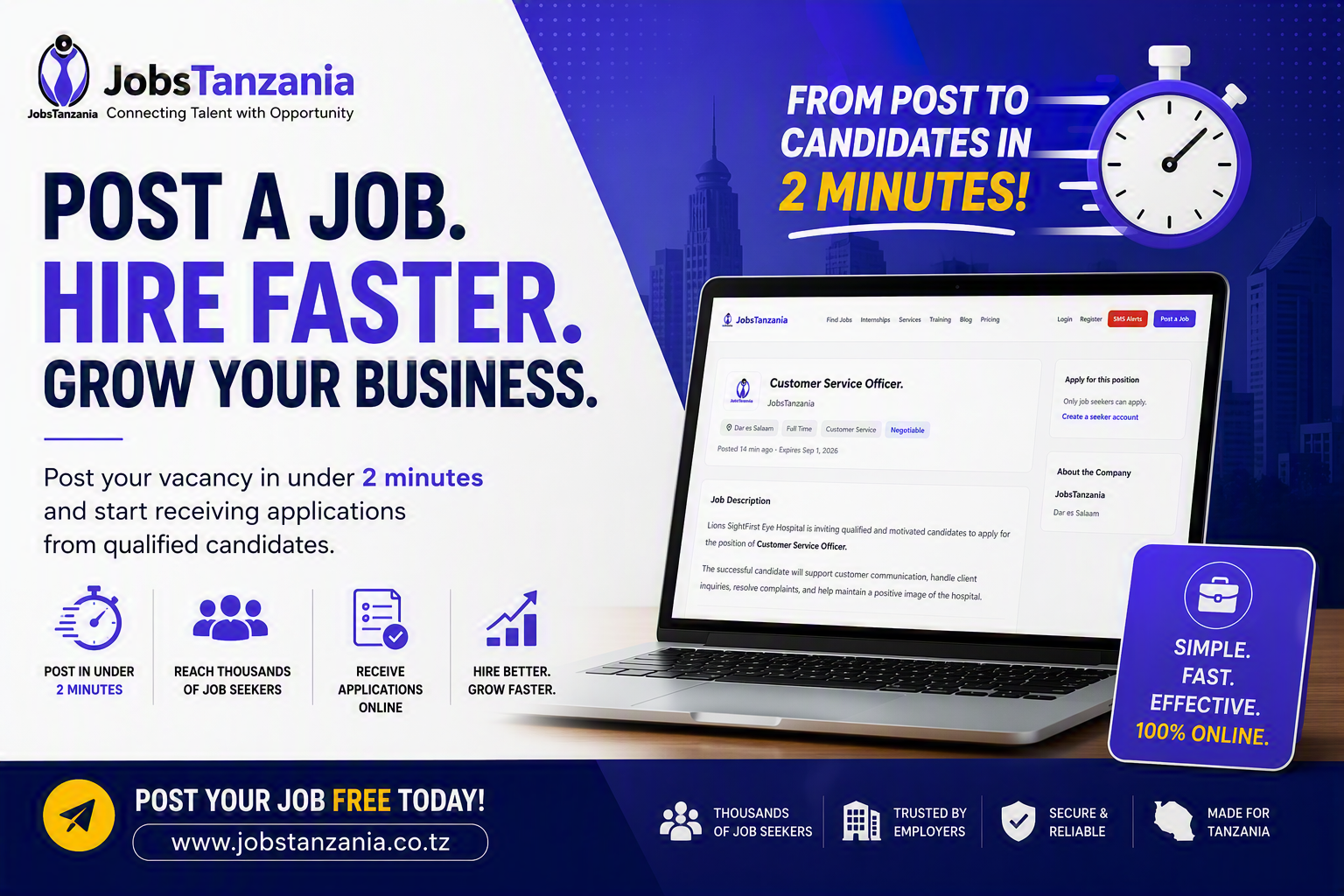 How to Hire Faster in Tanzania in 2026: A Simple 2-Minute Approach for Employers