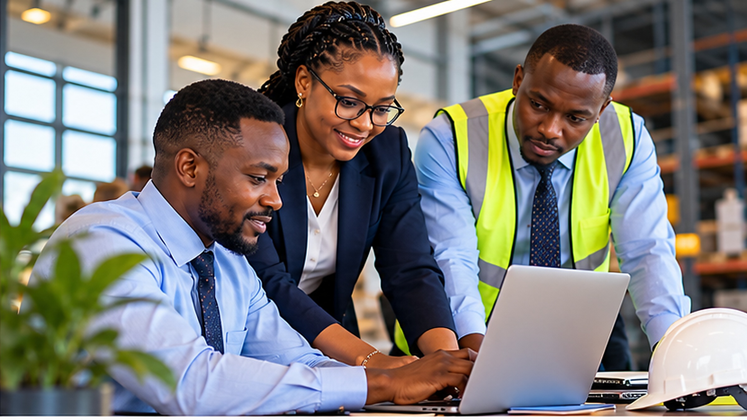 Tanzanian recruitment and operations professionals discussing a structured hiring decision around a laptop