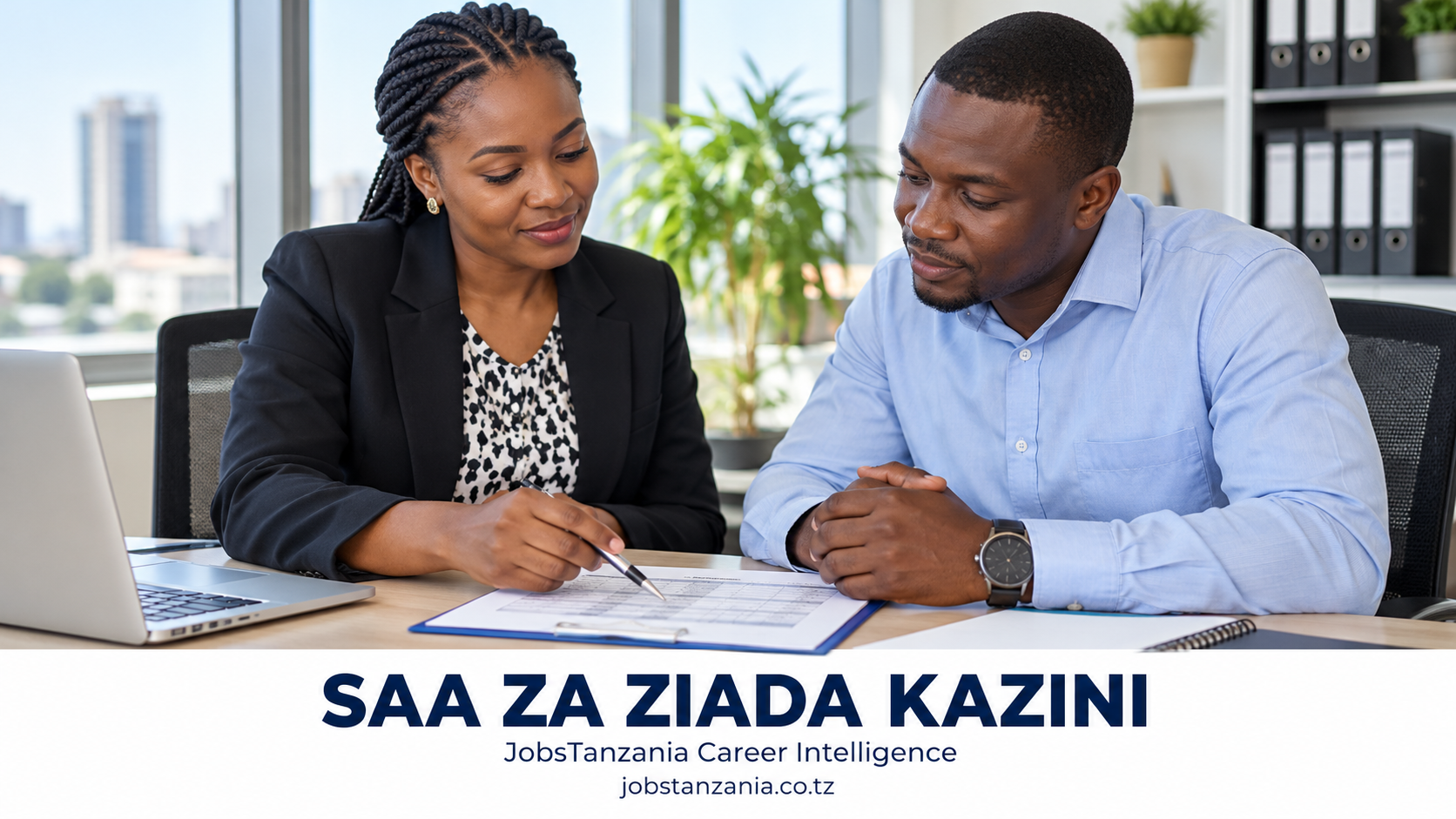 HR professional and employee reviewing a timesheet