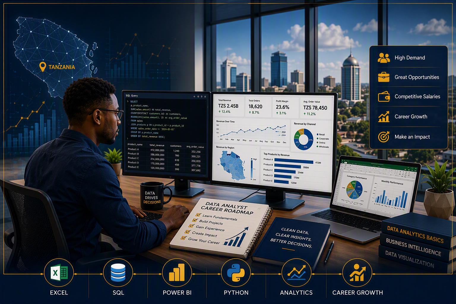How to Become a Data Analyst in Tanzania
